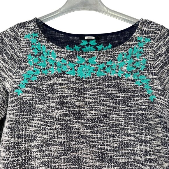 THML Anthropologie Embroidered Dress Women’s Large White Turquoise Blue Boho - Picture 2 of 6